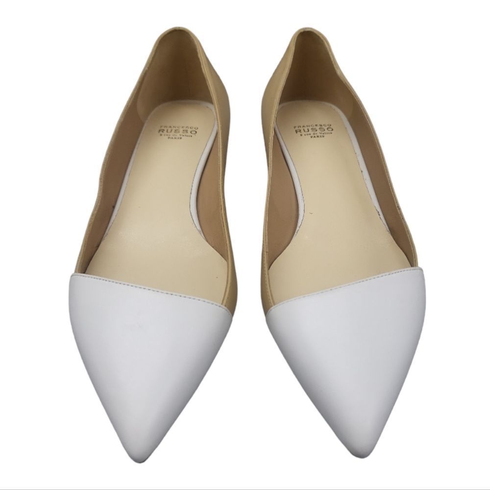 FRANCISCO RUSSO Beige/White Ballet Flats Size 39 - Picture 2 of 7